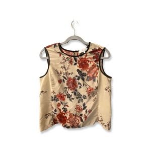 WAYF Asian Flower Silk Tank Top - Size M